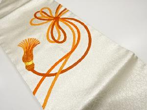 組紐模様　刺繍　名古屋帯